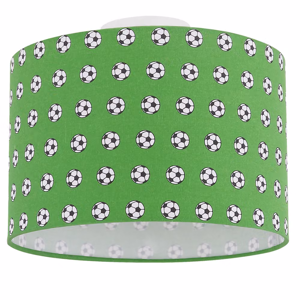 Plafoniera con design a calcio, verde, 30 cm, LEMMI