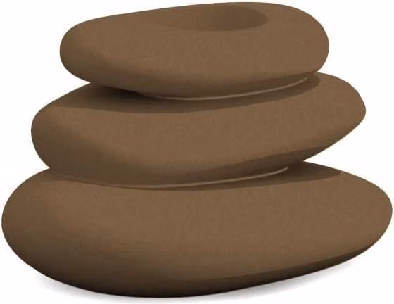 Vaso moderno di design effetto pietre 75x62 H47 in polimero bronzo resistente per interno ed esterno - Made in Italy - Monacis