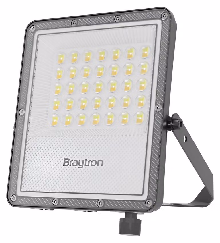 Braytron Faretto LED da esterno da 50 W IP65 – Proiettore super luminoso da 5500 lm con selezione della temperatura di colore 3000 K/4000 K/6500 K, faretto da esterno in alluminio impermeabile