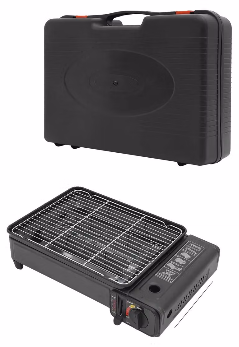 Griglia a gas, design portatile, alta potenza, colore nero