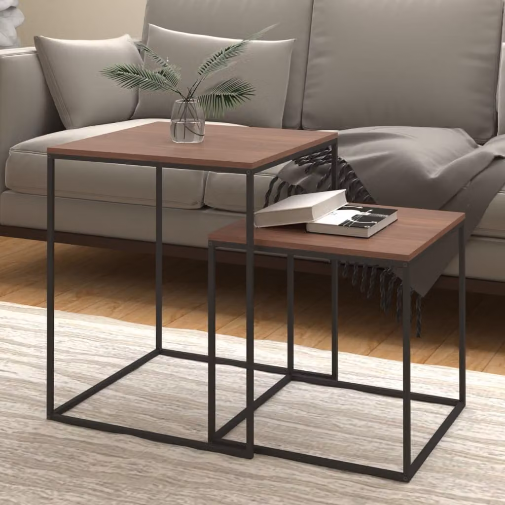 Maison Exclusive - Set di tavolini da salotto 2 pezzi. Materiale ligneo e metallo