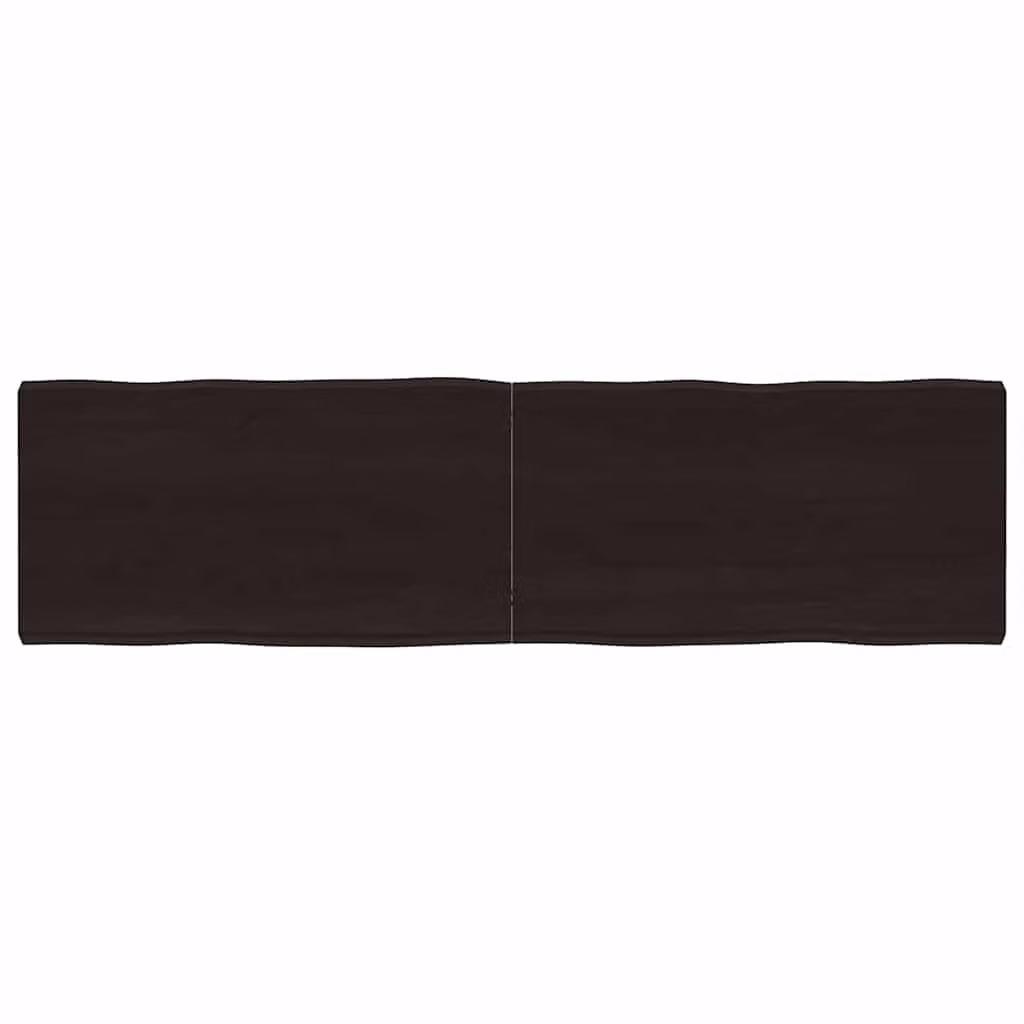 Piano Tavolo in Rovere con Bordo Naturale Marrone Scuro vidaXL L: 180 cm, P: 50 cm, H: 36 cm