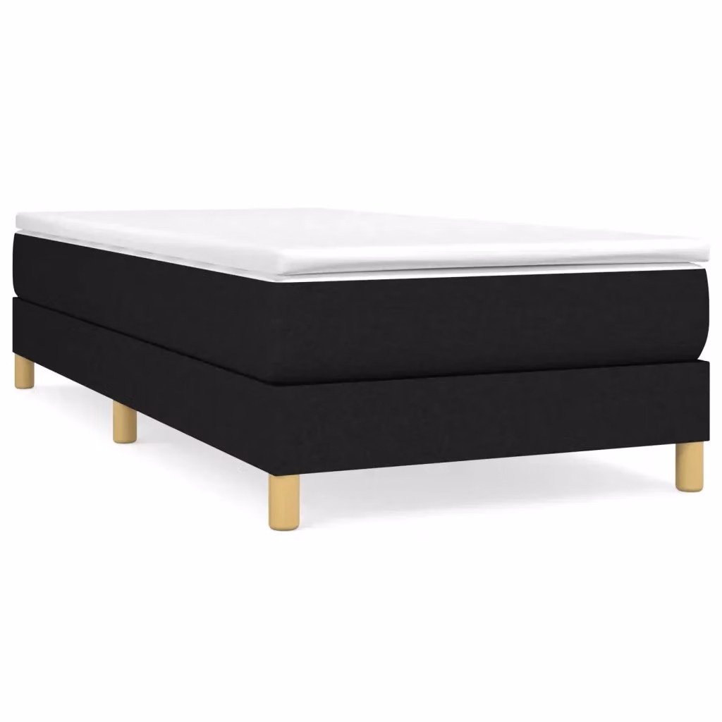 Letto Ibrido vidaXL con Giroletto a Molle e Materasso in Tessuto Nero e Bianco L/P: 80 x 200 cm – 2