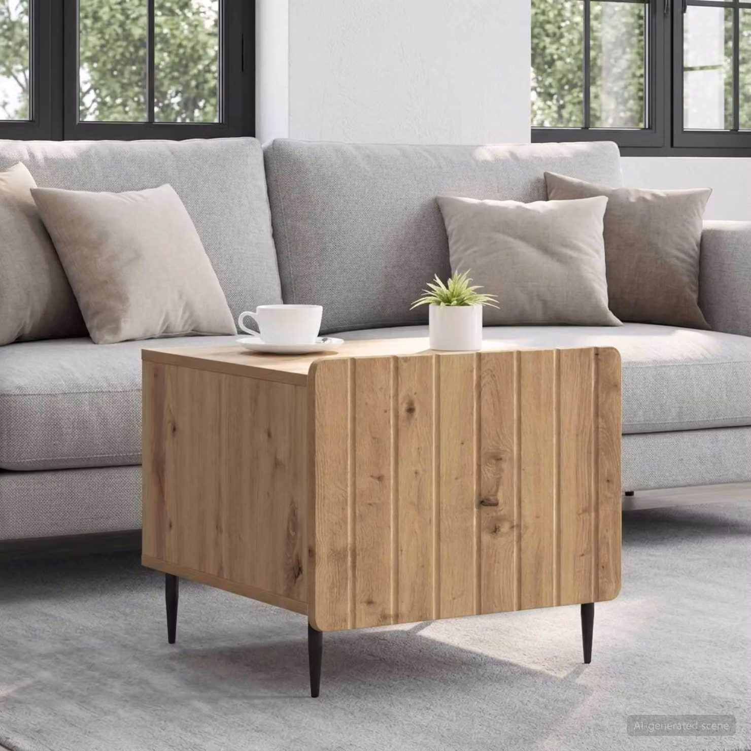Maison Exclusive - Tavolino in rovere Artisan 49 x 50 x 42 cm in materiale derivato dal legno