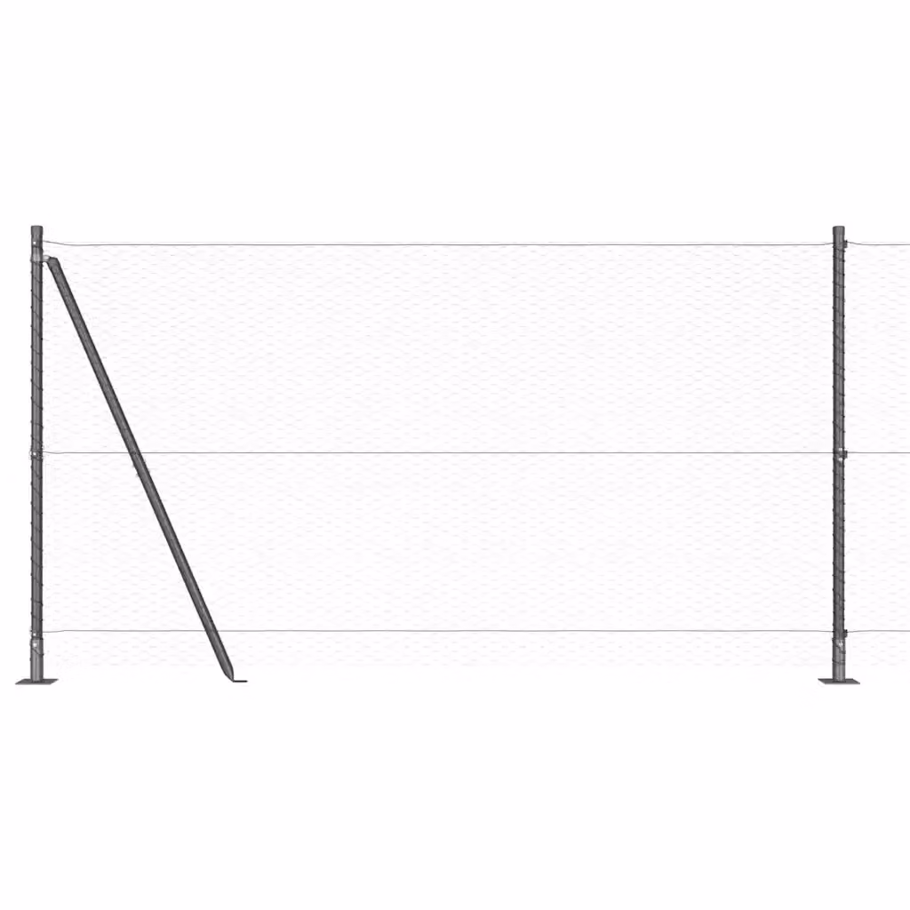 Recinzione esagonale vidaXL in acciaio rivestito in PVC con base in cemento, Grigio, L: 12 m, H: 0,7 m – 2