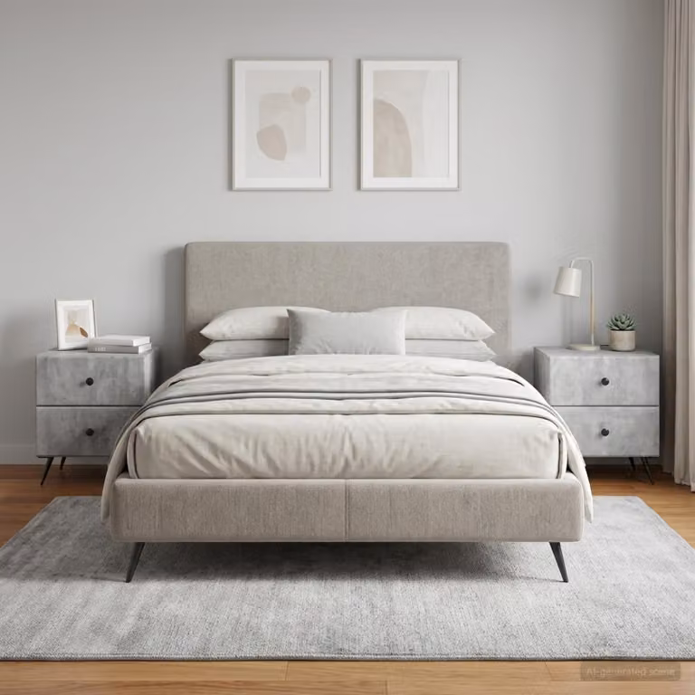 Set di 2 Armadi da Notte vidaXL Grigio Cemento L: 43 cm, P: 34,5 cm, H: 47,5 cm