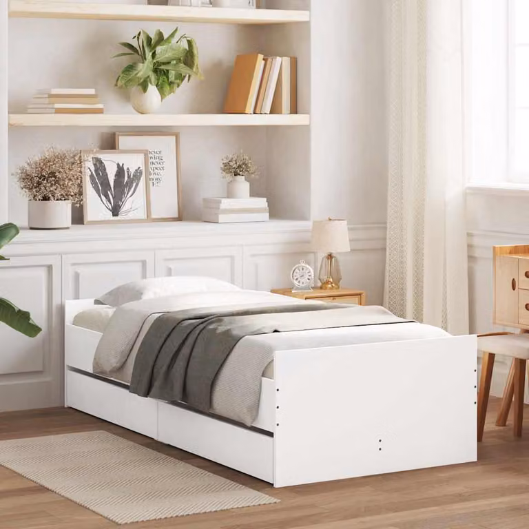 vidaXL Giroletto con Cassetti Bianco L/P/H: 90 x 200 cm