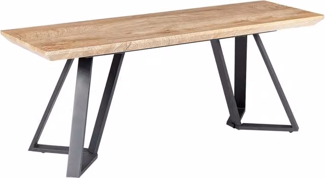 Panca Beliani in stile scandinavo in MDF e metallo, marrone e nero, L: 120 cm, P: 40 cm, H: 48 cm