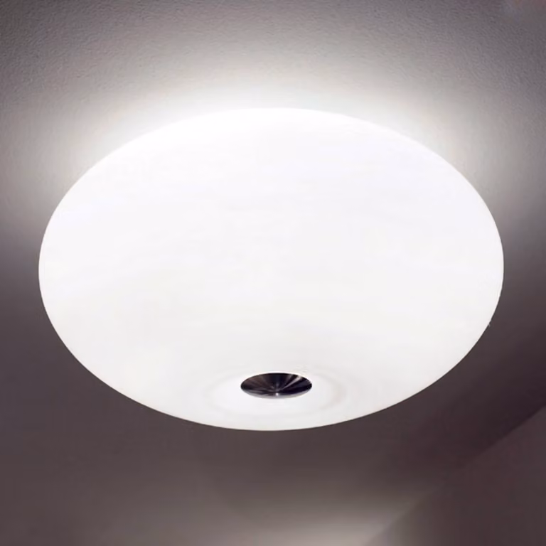 Casablanca Plafoniera soffitto AIH, dimmerabile, Bianco / Opale, Soggiorno / Sala da pranzo, Vetro, Design, Plafoniera