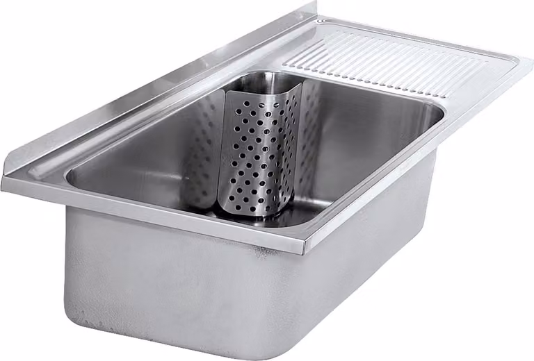 KWC AR lavabo multiuso, SIRIUS, acciaio inox, 1100x357x550 mm, sezione di sgocciolamento destra