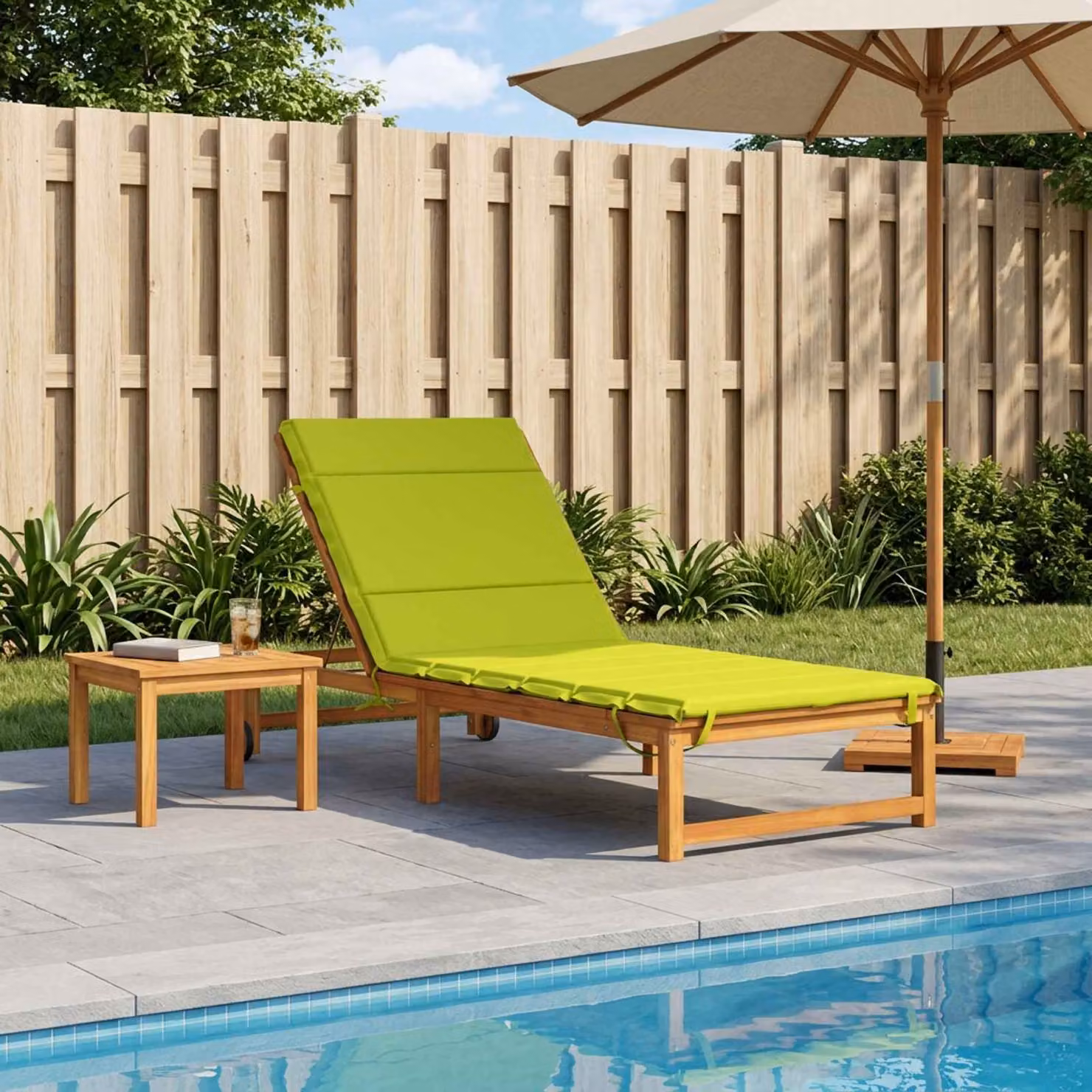 vidaXL Cuscino per Lettino GEMERT 100% Poliestere Verde brillante.