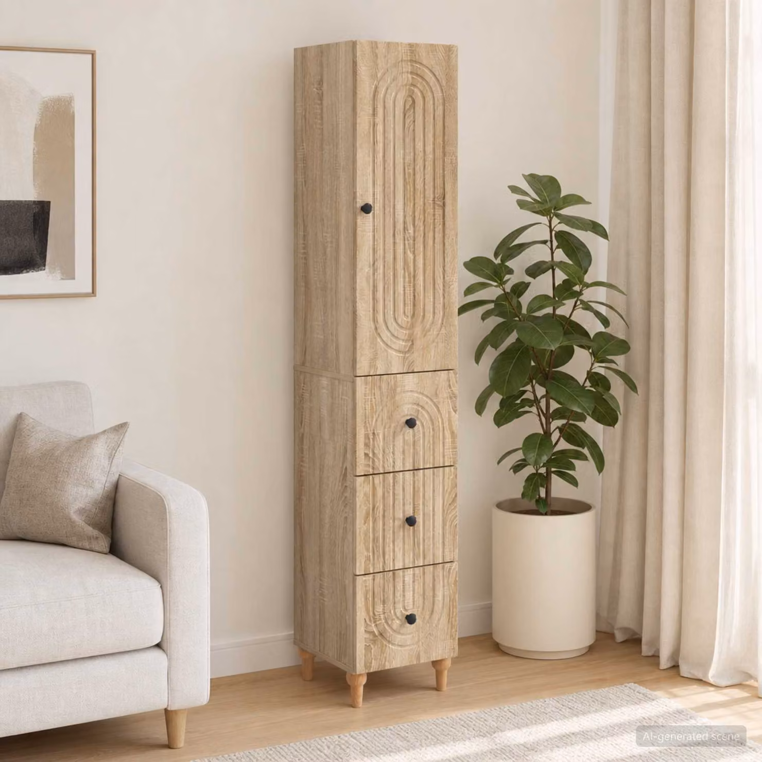 Set di 2 armadi a muro vidaXL in legno e MDF marrone con cassetti e ante a battente per soggiorno o giardino L/P/H: 90,0 x 34,5 x 33,0 cm