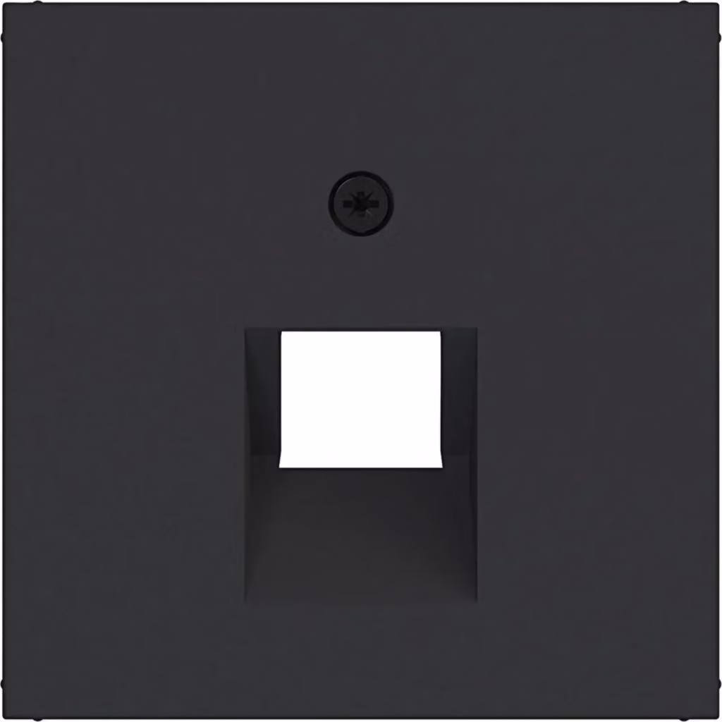 Hager, elemento centrale per presa elettrica UAE, 1 modulo, uscita angolata, A.x/C.x, colore nero opaco, confezione da 10 pezzi.