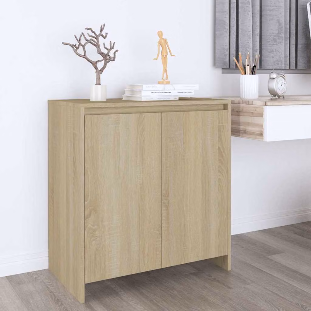 Credenza moderna vidaXL in legno multistrato color rovere sonoma, L 70 cm x P 41 cm x H 75 cm