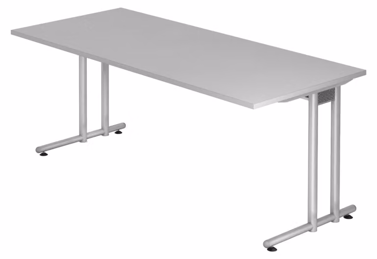 bümö Scrivania Serie-N - Decorazione: grigio, dimensioni: 180 x 80 cm