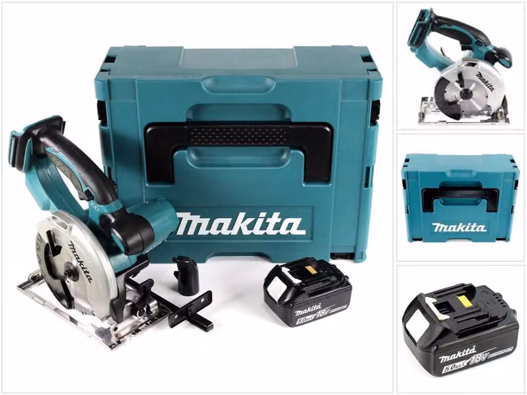 Makita DSS 501 T1J Sega circolare a batteria 18V 136 mm in valigetta Makpac + 1x Batteria 5,0 Ah - senza caricabatterie