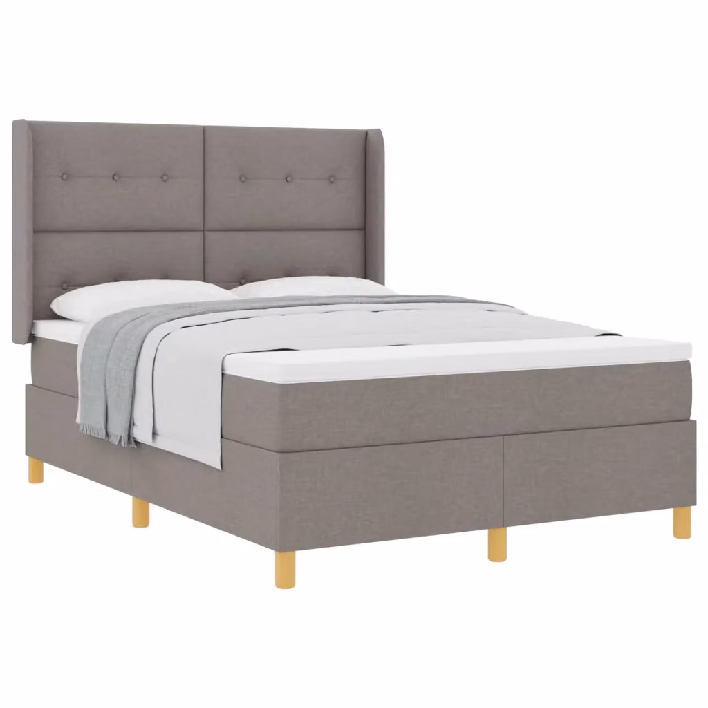 Letto a molle con testiera Talpa vidaXL in tessuto beige o grigio, L/P/H: 160 x 200 x 128 cm – 2