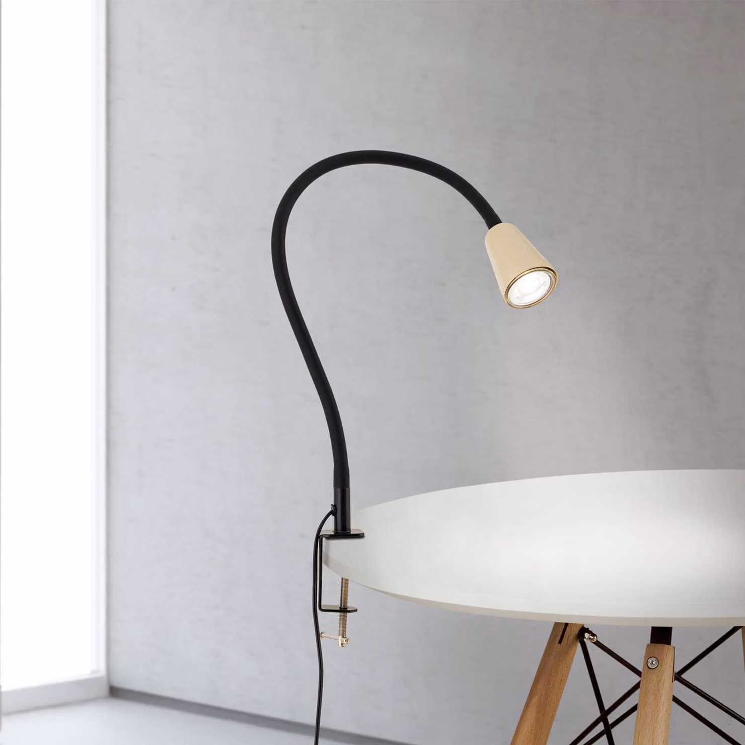 ORION Lampada con morsetto Dotty, Crema / Ambra, Soggiorno / Sala da pranzo, Metallo, Moderno, Lampada con morsetto