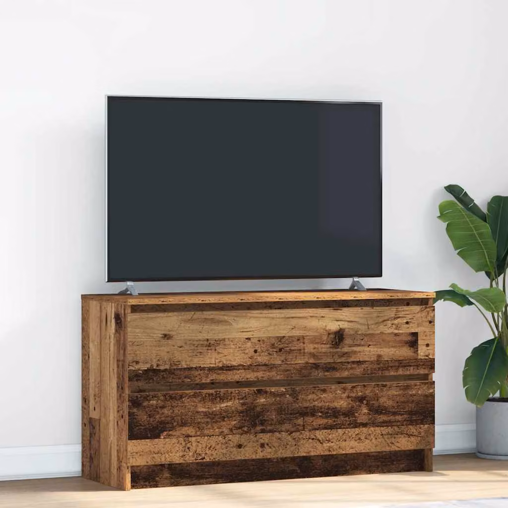 vidaXL Mobile Porta TV in Legno Multistrato Colore Marrone Antico L: 100 cm, P: 35 cm, H: 54 cm