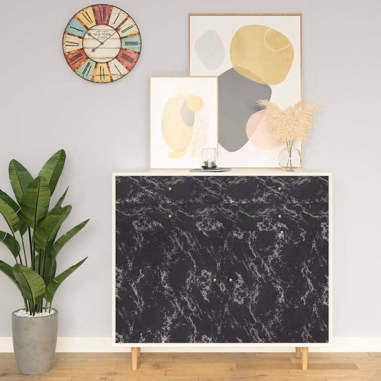 Pellicola Autoadesiva per Mobili vidaXL in PVC Nero Opaco, L: 500 cm, H: 90 cm