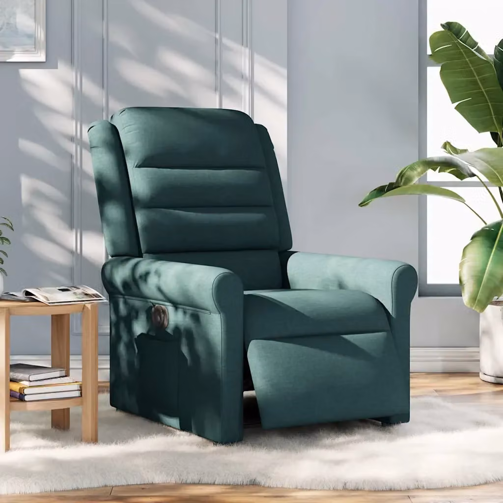 Poltrona Elettrica Reclinabile vidaXL Verde con Braccioli e Imbottitura in Tessuto – 2