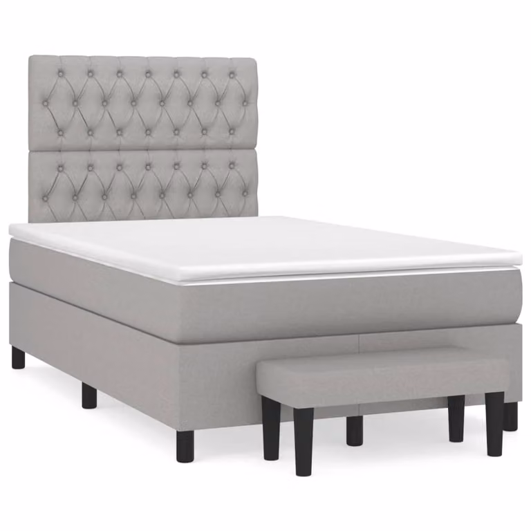 Maison Exclusive - Letto boxspring con materasso Grigio chiaro 120x190 cm Tessuto