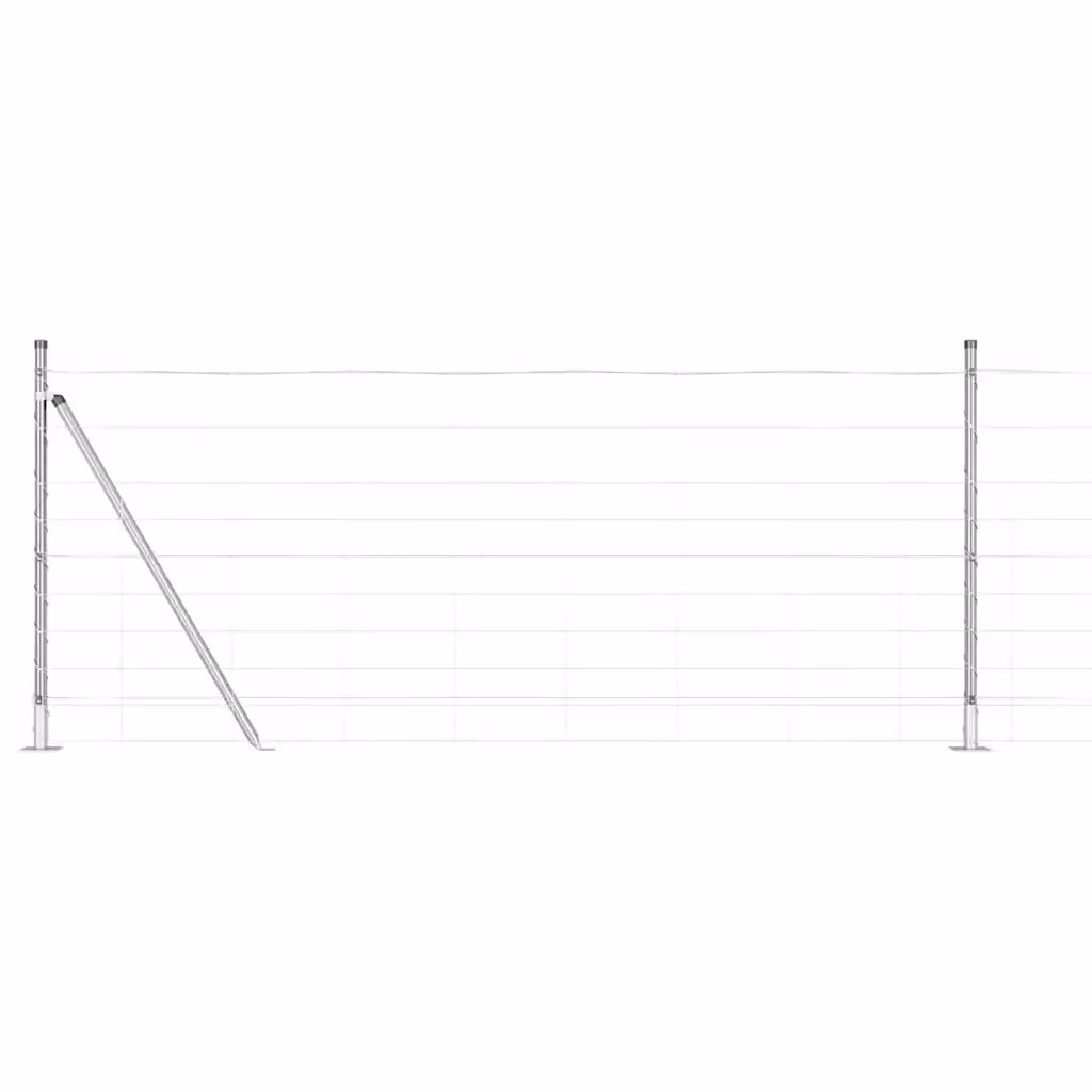 Recinzione rettangolare in acciaio zincato color argento vidaXL L: 100 cm, H: 50 cm, P: 1,8 cm – 2