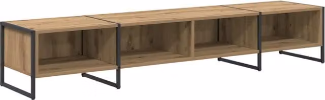 Moderno mobile TV rettangolare per soggiorno 170,5 x 36 x 30,5 cm in legno multistrato rovere artigianale 02_0054552