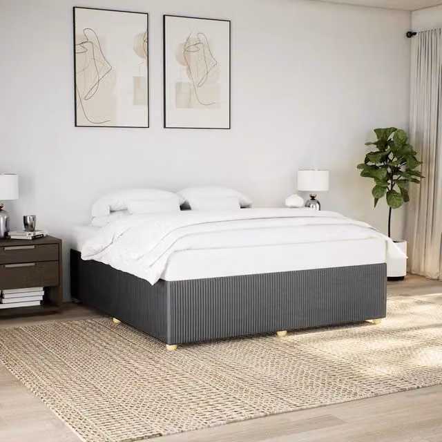 Giroletto senza Materasso-Struttura Letto Grigio Scuro 180x200 cm Tessuto 241901