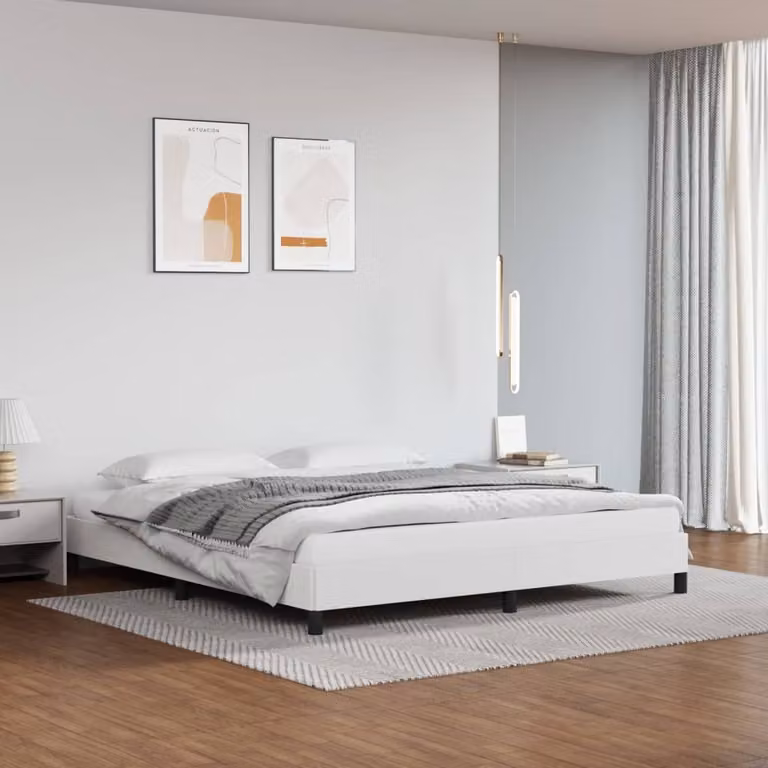 The Living Store Struttura letto bianca 180x200 cm in ecopelle