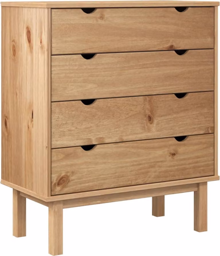 Cassettiera OTTA 76,5x39,5x90 cm in Legno Massello di Pino