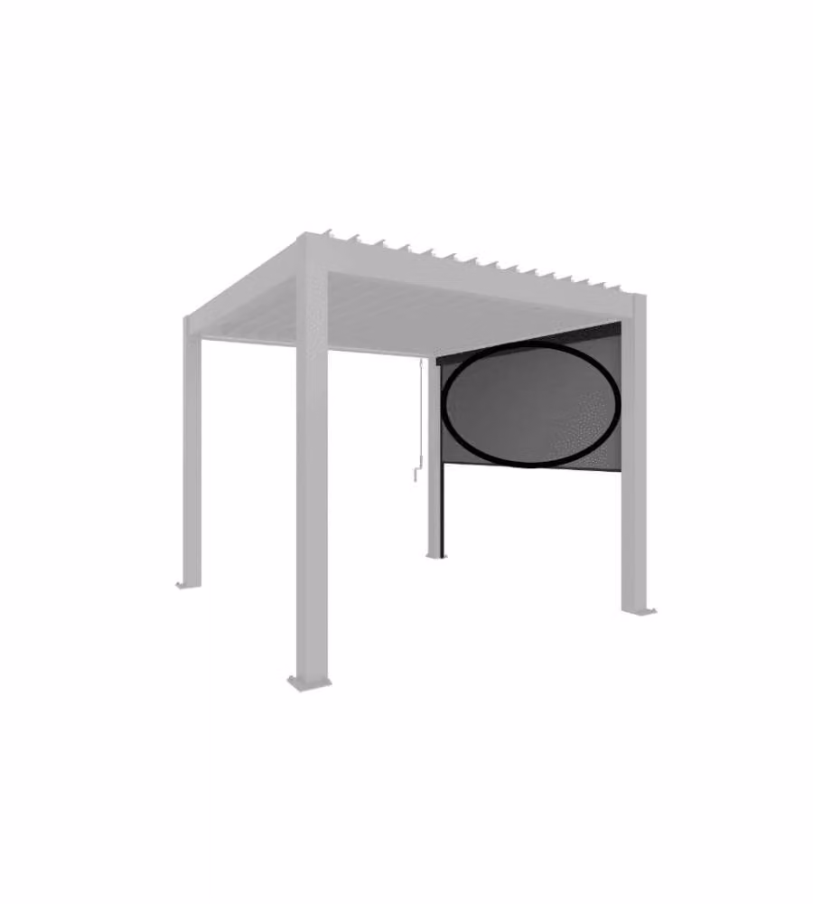BIOHORT Tenda Parasole ZIP a Caduta Grigio Scuro 235 x 272 cm per Pergola