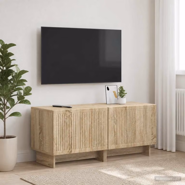 Mobile TV vidaXL in legno ingegnerizzato color rovere sonoma marrone con scomparti multimediali per il tuo soggiorno