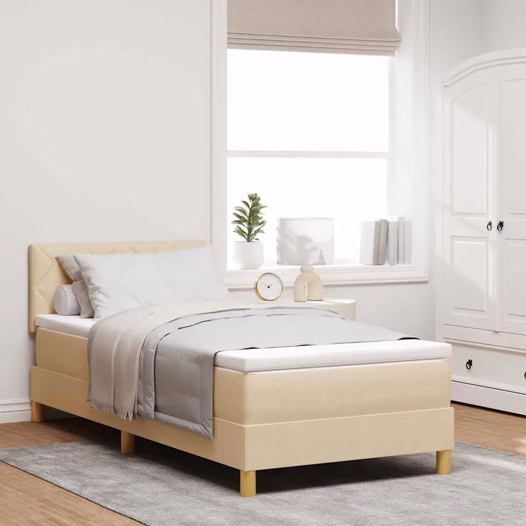 Letto Ibrido vidaXL con Illuminazione LED e Porte USB, Colore Beige, L/P: 90 x 190 cm