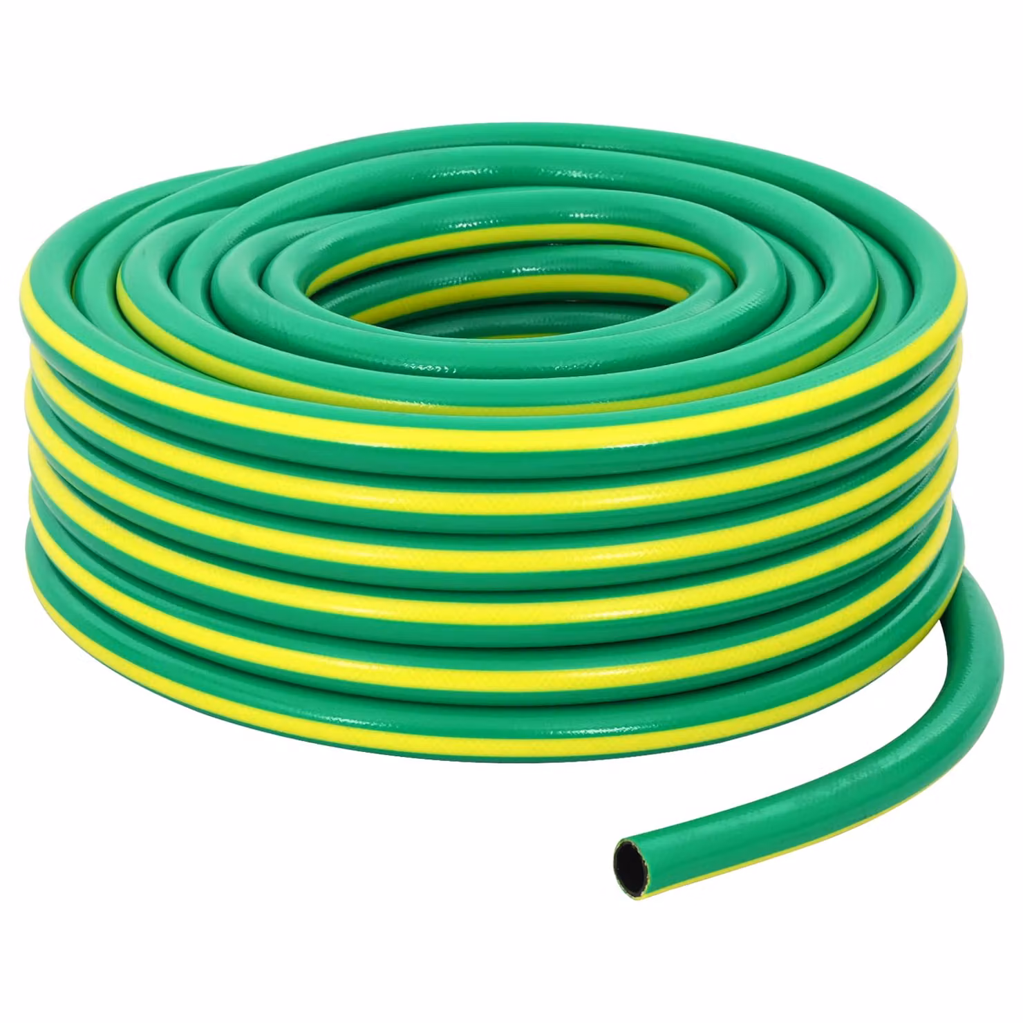 Tubo da giardino vidaXL in PVC a 5 strati, verde e giallo, 1/2'' - 10 m