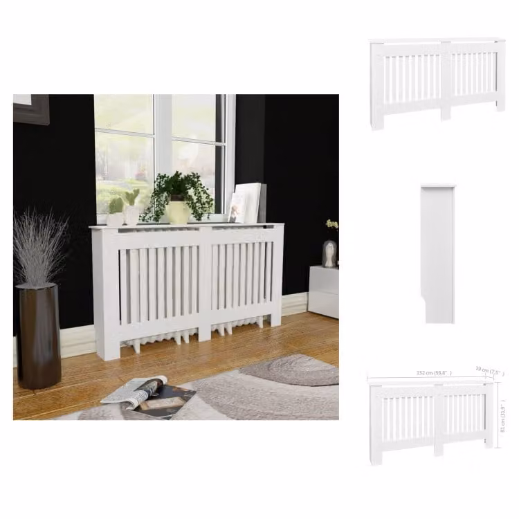 Copriradiatore in MDF Copriradiatore 152 cm, bianco - Accessori per radiatori