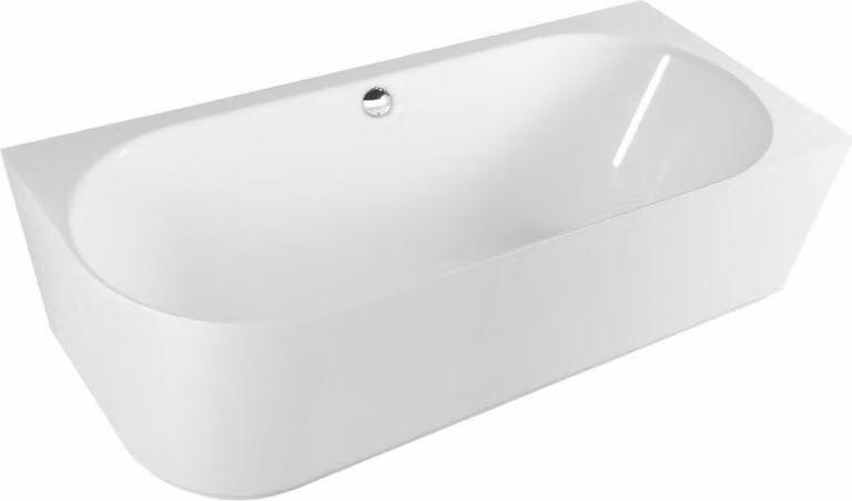 SUSSI R Vasca da bagno angolare freestanding, marmo fuso 170x70x49,5 cm, bianco