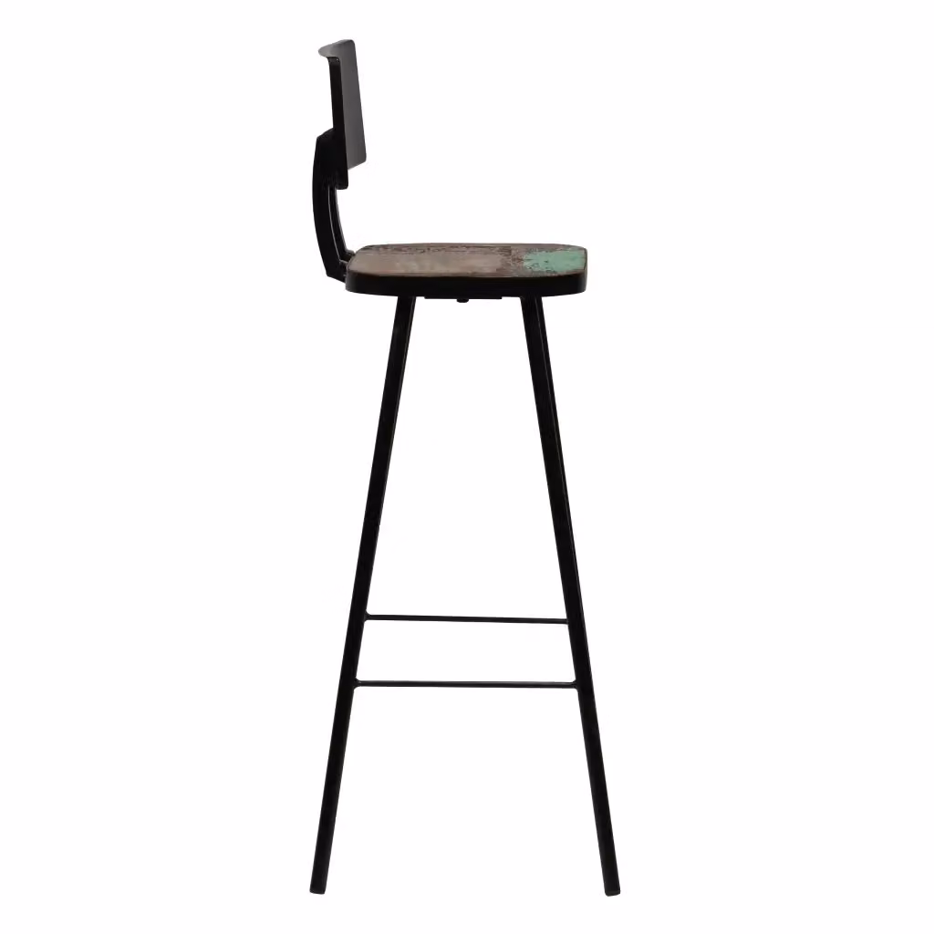 Set di 4 sedie da bar in stile industriale vidaXL con struttura in metallo e seduta in legno marrone – 2