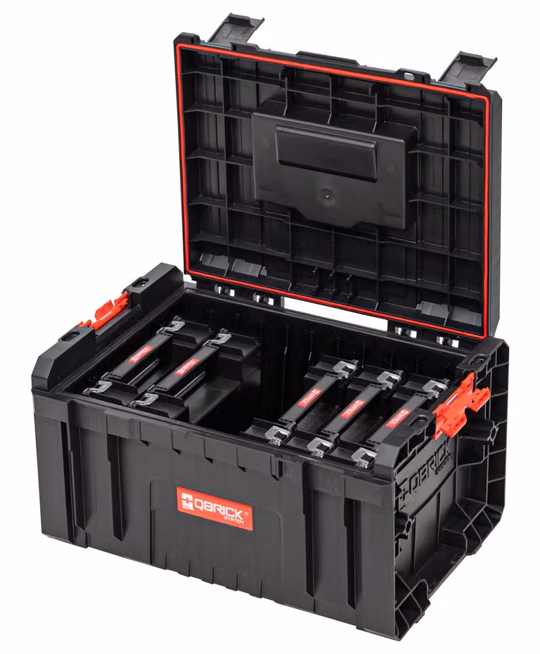 Qbrick System PRO Toolbox 2.0 Cassetta degli attrezzi 450 x 334 x 240 mm 19 l impilabile IP54 + 5x TWO Organiser Multi