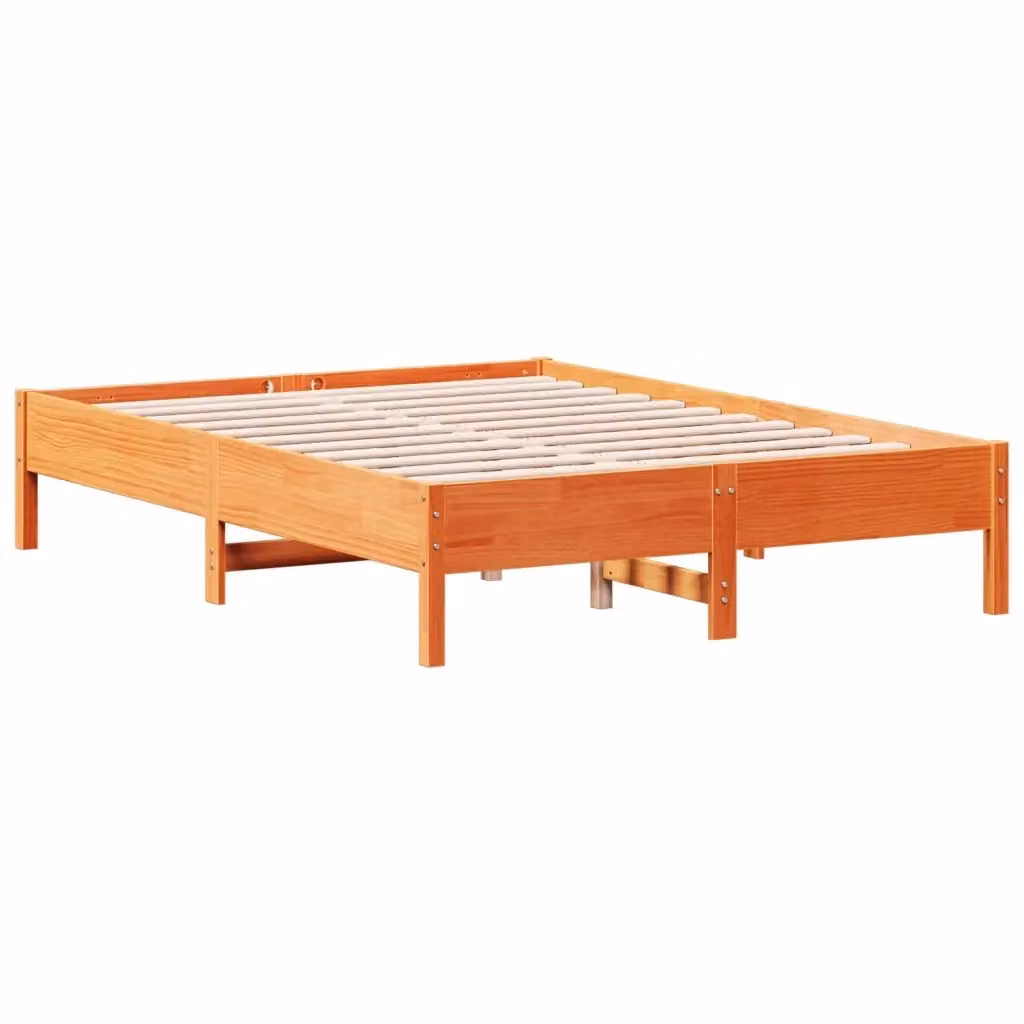 Letto senza materasso vidaXL in legno di pino marrone cera L/P: 140 x 190 cm – 2