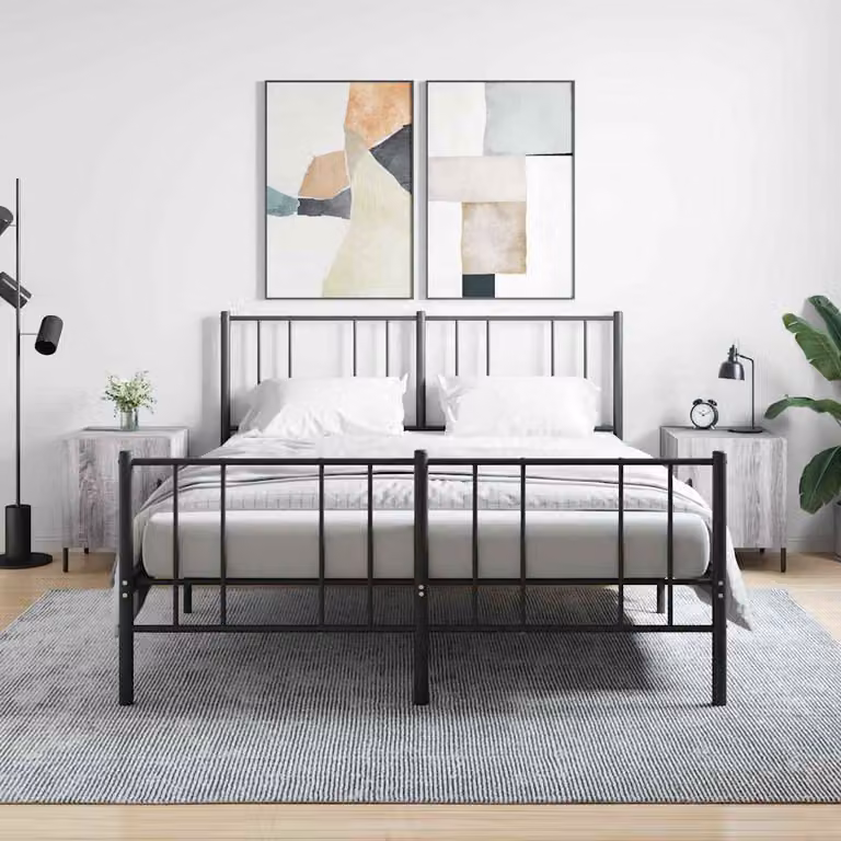 Set di 2 comodini sospesi vidaXL in legno e metallo, colore Grigio opaco, L/P/H: 40 x 40 x 50 cm