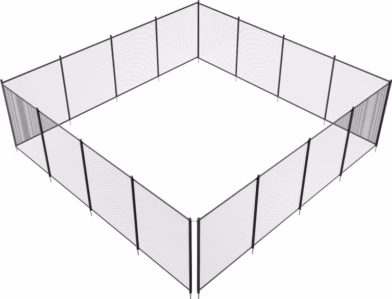 Recinzione per piscina SucceBuy, recinzione di sicurezza rimovibile da 4 x 48 piedi per piscine interrate, facile installazione fai da te, rete in PVC Teslin da 340 g che protegge bambini e animali domestici