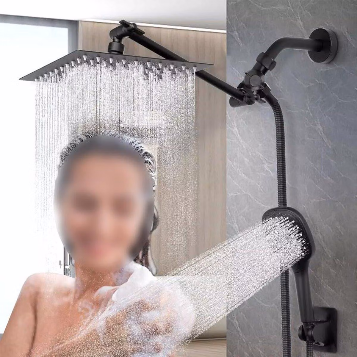 Valvola di deviazione a 3 vie - Bocchetta per doccia - Adatta per lavabi - Colore nero - Raccordo a T - Opzioni di flusso dell'acqua - Affidabile