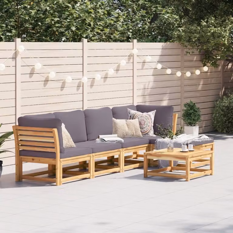 Maison Exclusive - Set Salotto da Giardino 6 pz con Cuscini in Massello di Acacia