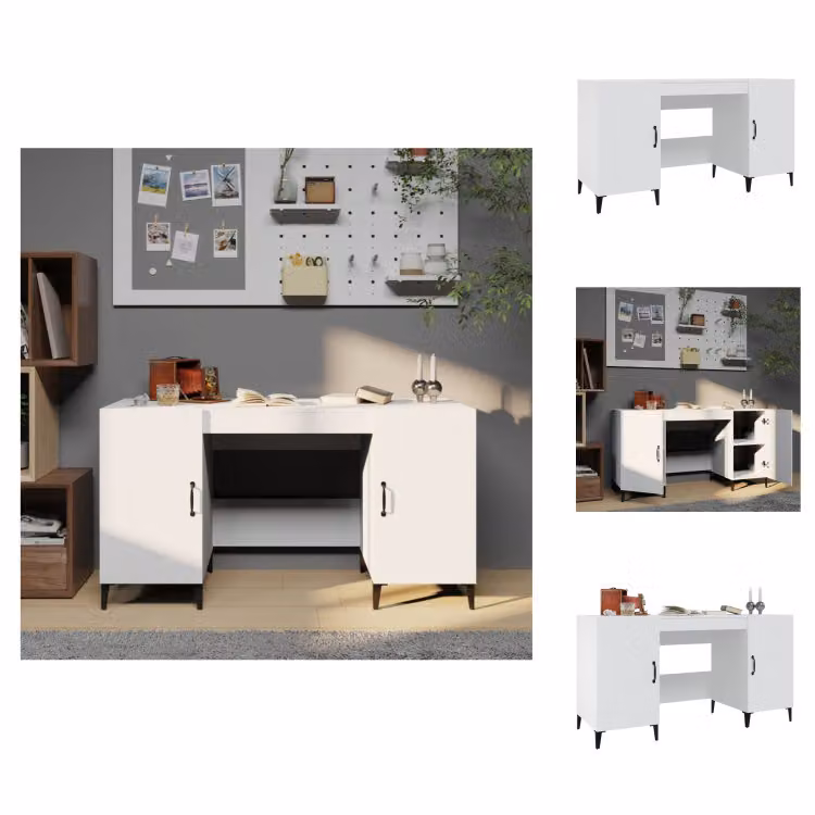 vidaXL Scrivania bianca 140x50x75 cm in legno - Scrivanie