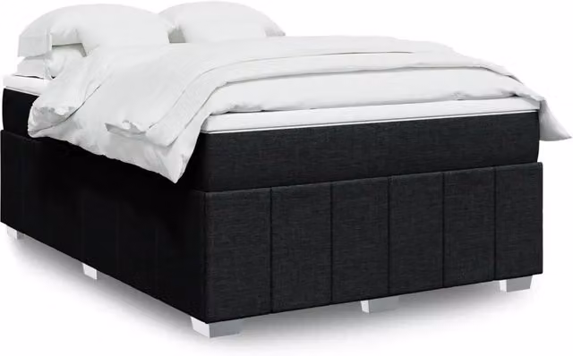 Letto Ibrido con Giroletto a Molle e Materasso vidaXL, Colore Nero e Bianco, L/P/H: 140 x 190 cm – 1