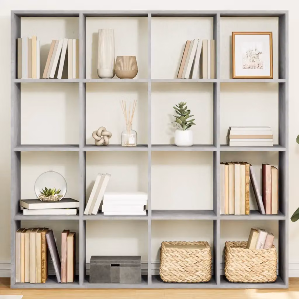 Libreria da soggiorno vidaXL in legno e MDF Grigio opaco L 137,5 x P 29 x H 137,5 cm – 1