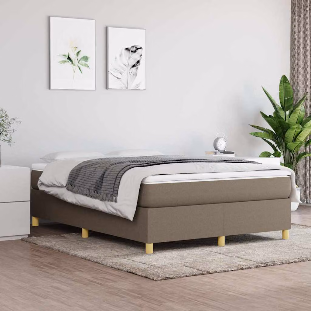 vidaXL Giroletto a Molle con Materasso Ibrido in Tessuto, L/P/H: 140 x 200 x 35 cm