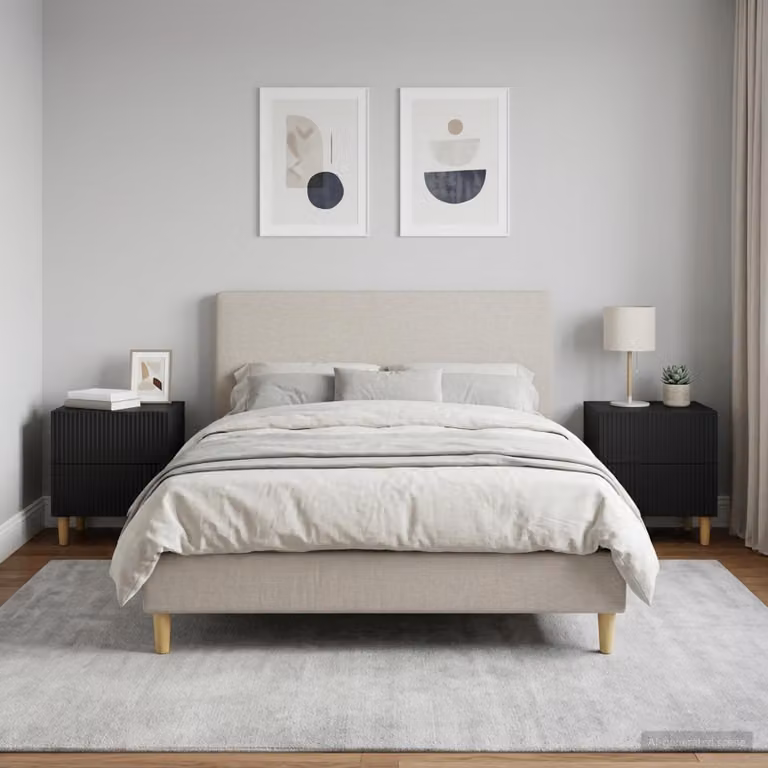 Set di 2 Armadi da Notte vidaXL Moderni in MDF Nero L: 43 cm, P: 34,5 cm, H: 48 cm