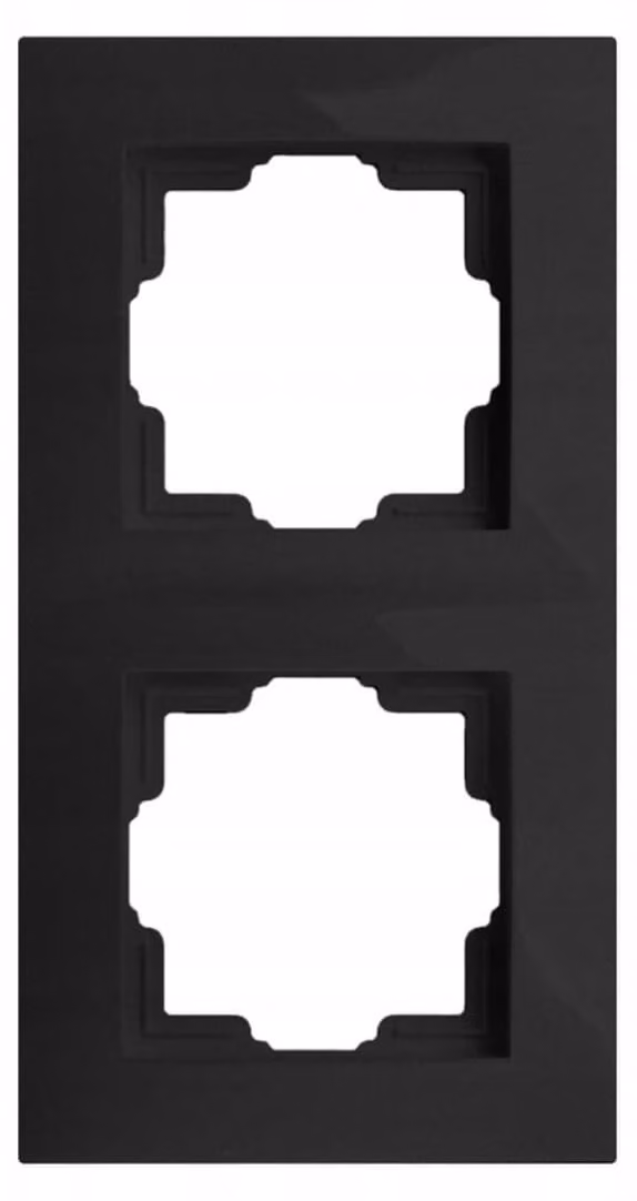 Telaio doppio Carla, verticale o orizzontale, per prese e interruttori, modello 1772-09, colore nero, marca EPN
